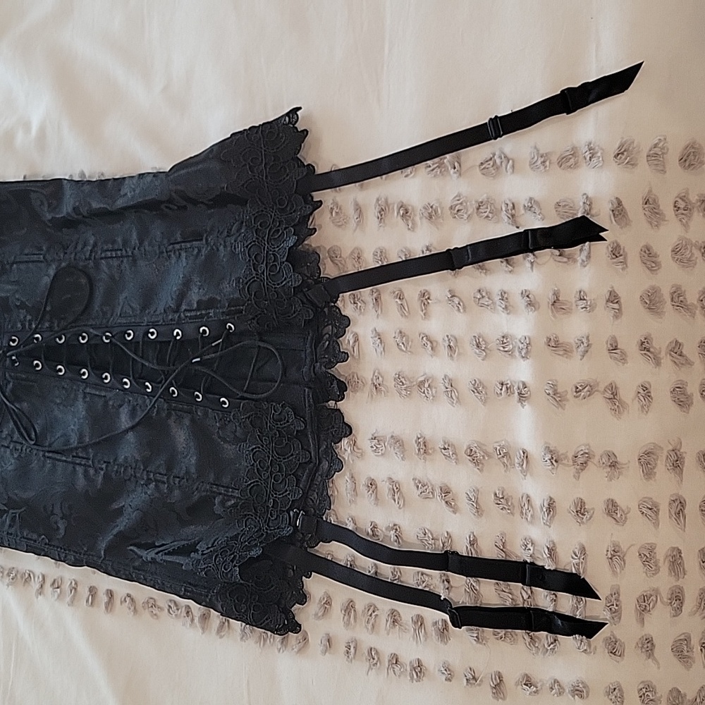 Frederick's of Hollywood Black Lacey Corset